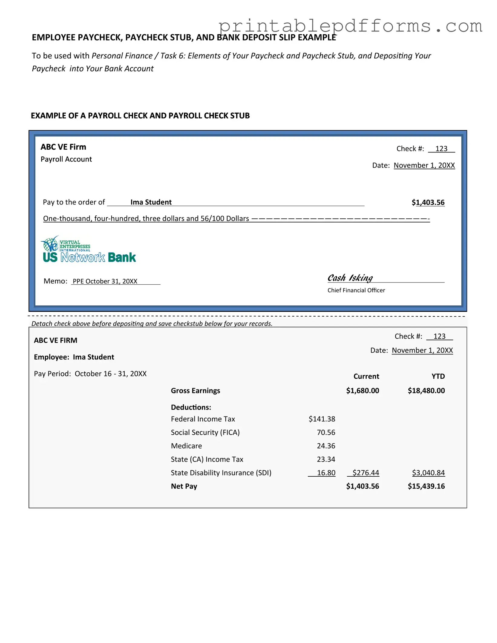 Fill a Valid Payroll Check Form