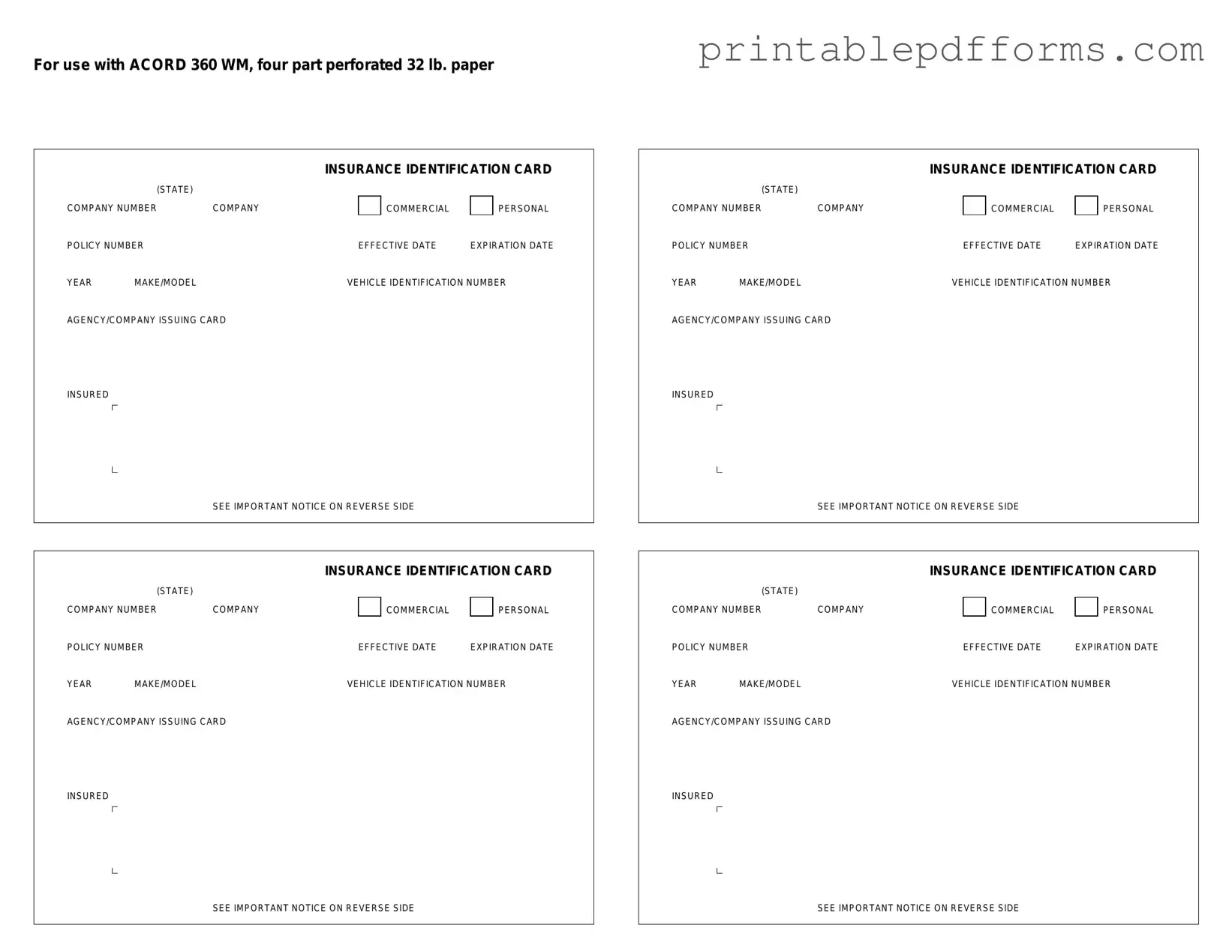 Fill a Valid Acord 50 WM Form