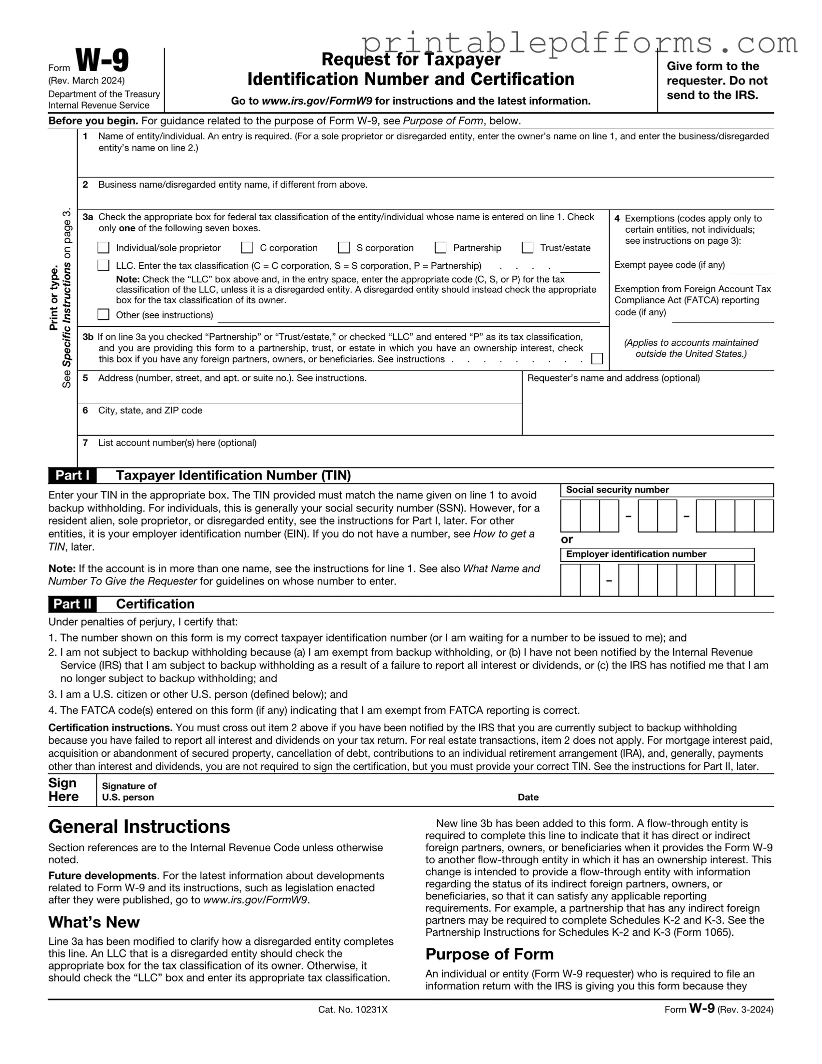 Fill a Valid IRS W-9 Form