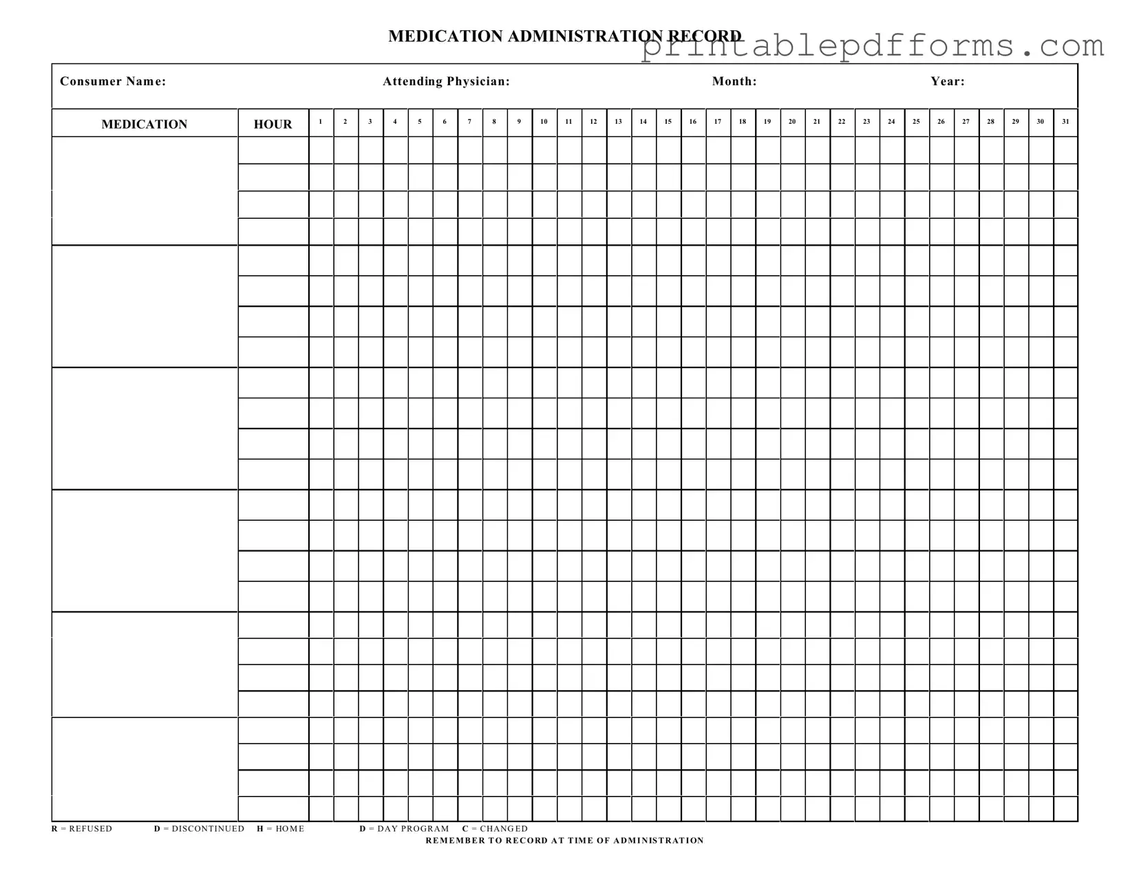Fill a Valid Medication Administration Record Sheet Form