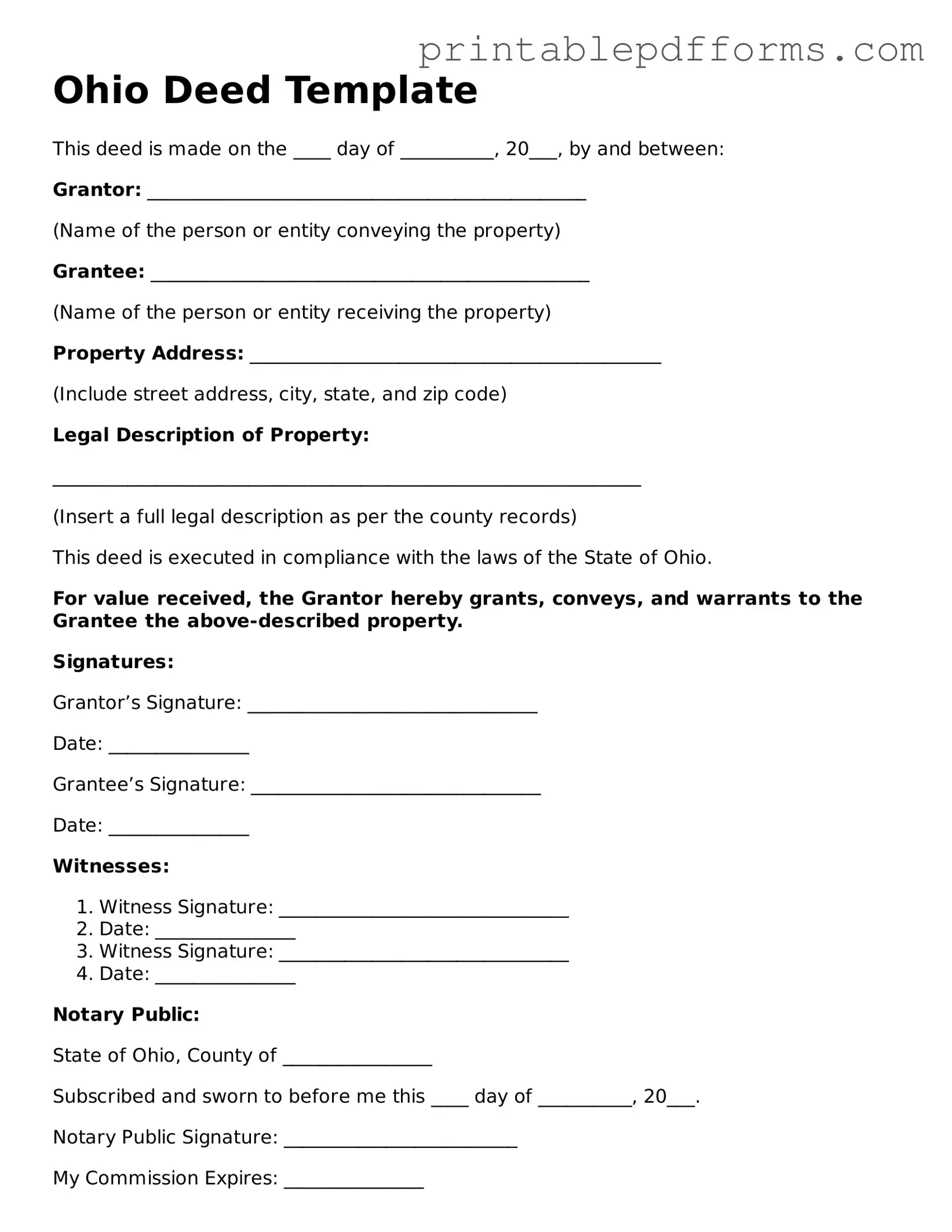 Ohio Deed Document
