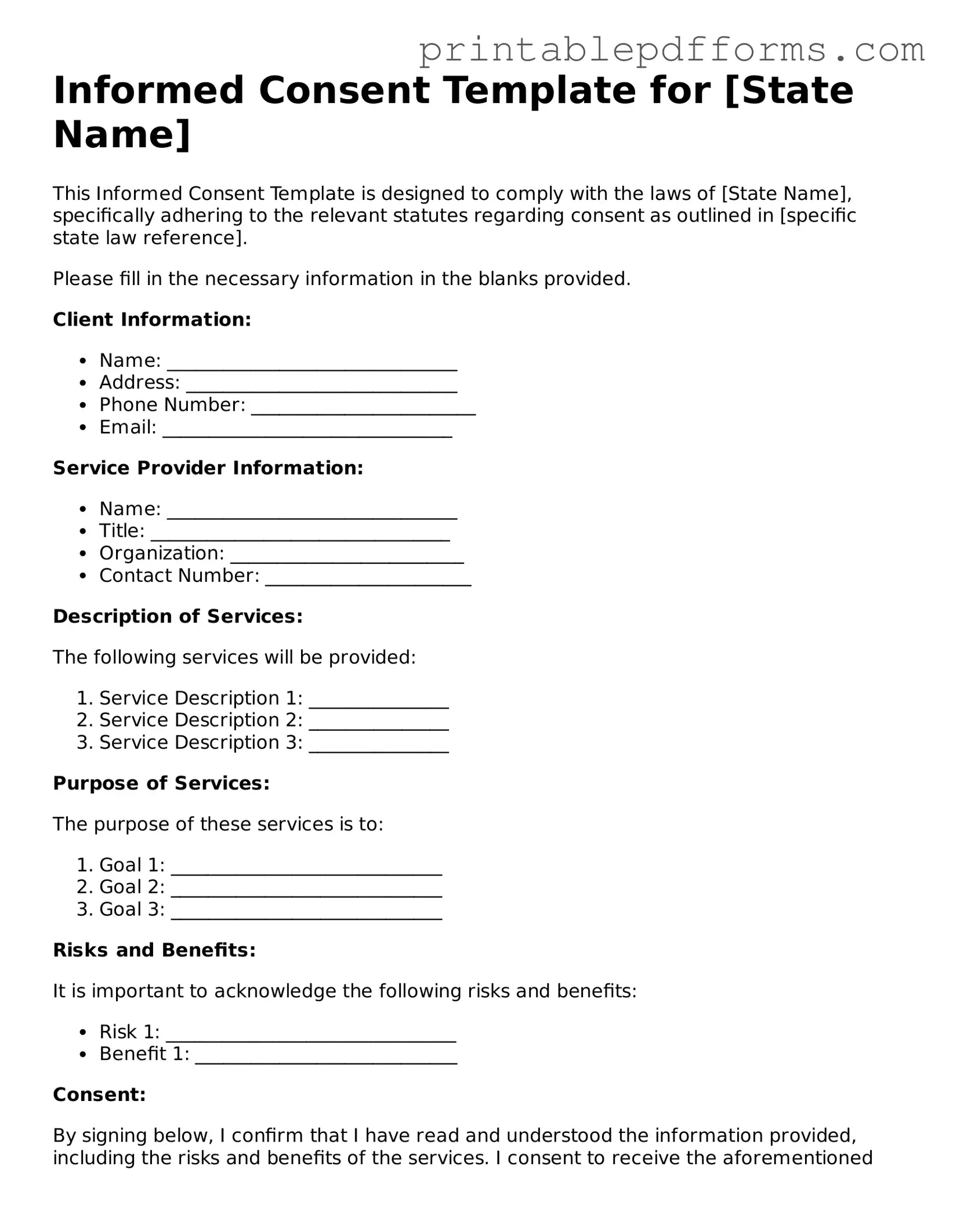 Blank Consent Form