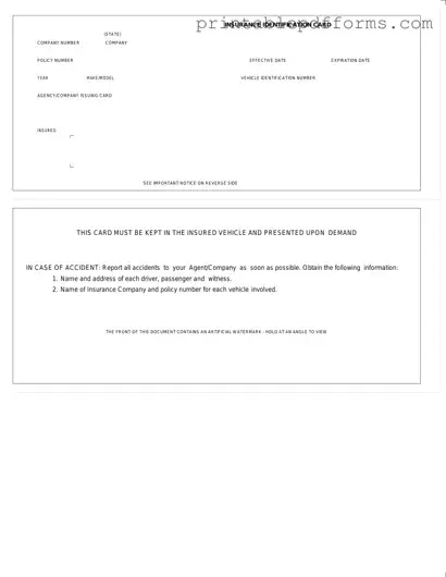 Fill a Valid Auto Insurance Card Form