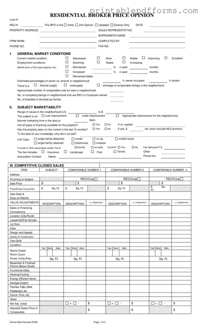 Fill a Valid Broker Price Opinion Form