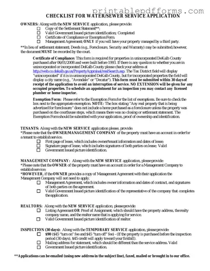 Fill a Valid Dekalb County Water Application Form