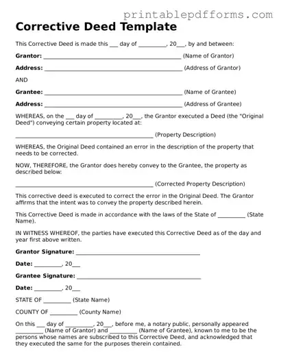 Blank Corrective Deed Form