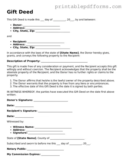 Blank Gift Deed Form