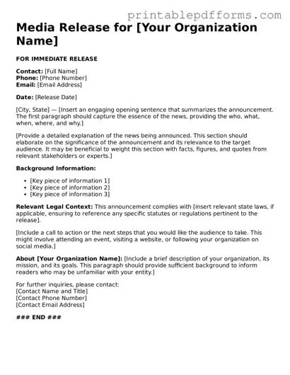 Blank Media Release Form