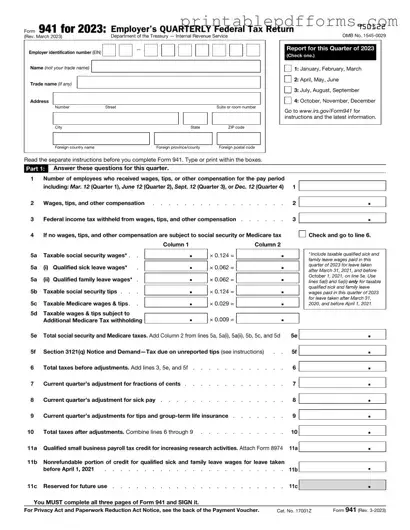 Fill a Valid IRS 941 Form