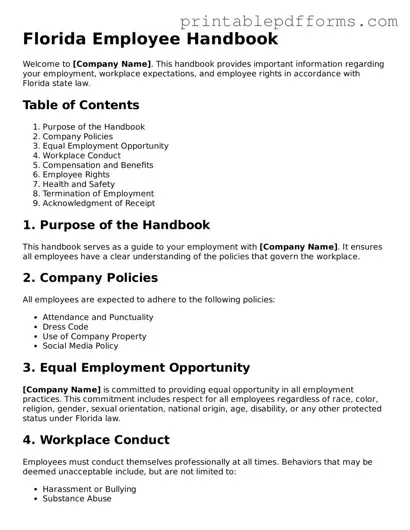 Florida Employee Handbook Document