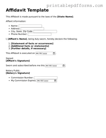 Blank Affidavit Form