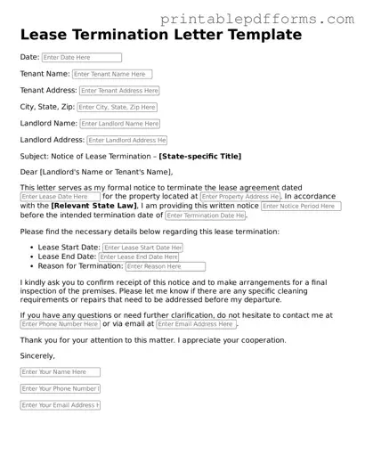Blank Lease Termination Letter Form