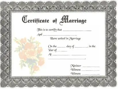 Fill a Valid Marriage Certificate Form