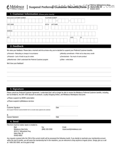 Fill a Valid Melaleuca Cancellation Form