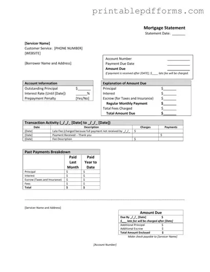 Fill a Valid Mortgage Statement Form