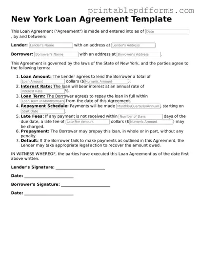 New York Loan Agreement Document