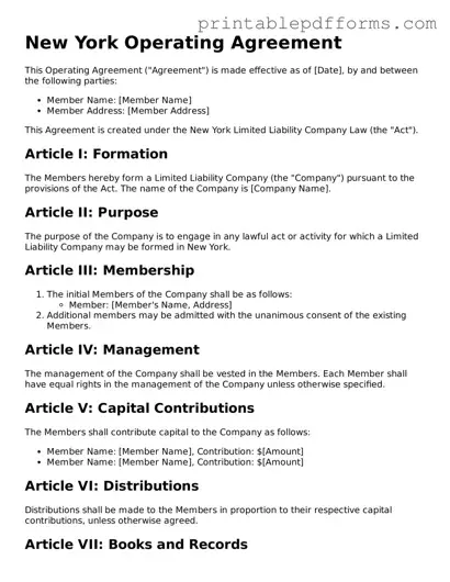 New York Operating Agreement Document