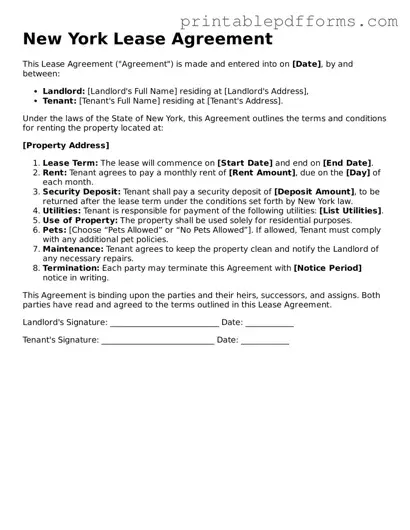 New York Lease Agreement Document