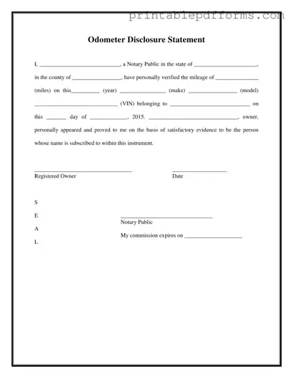 Fill a Valid Notarized Odometer Statement Form