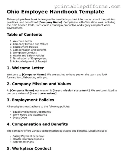 Ohio Employee Handbook Document