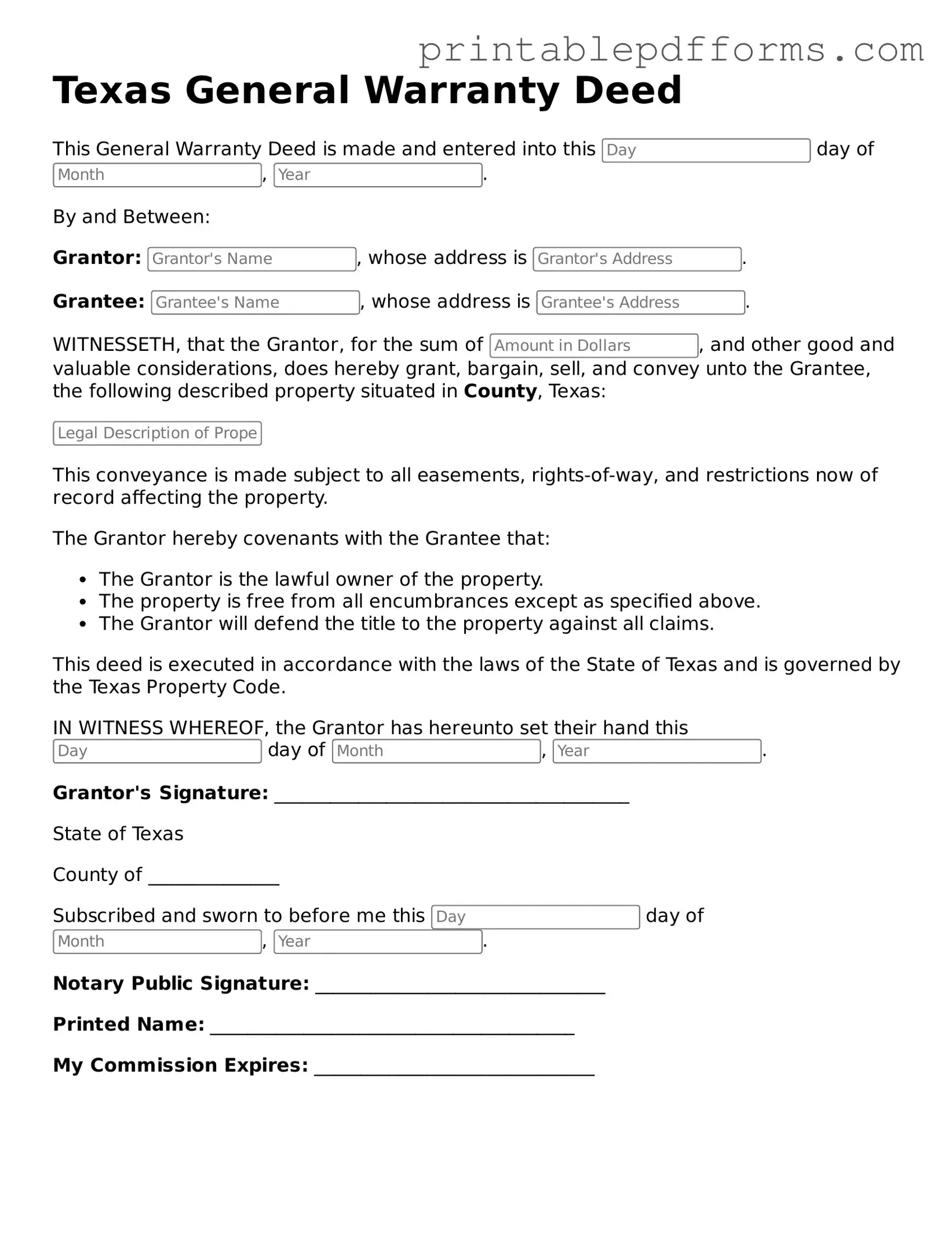 Texas Deed Document