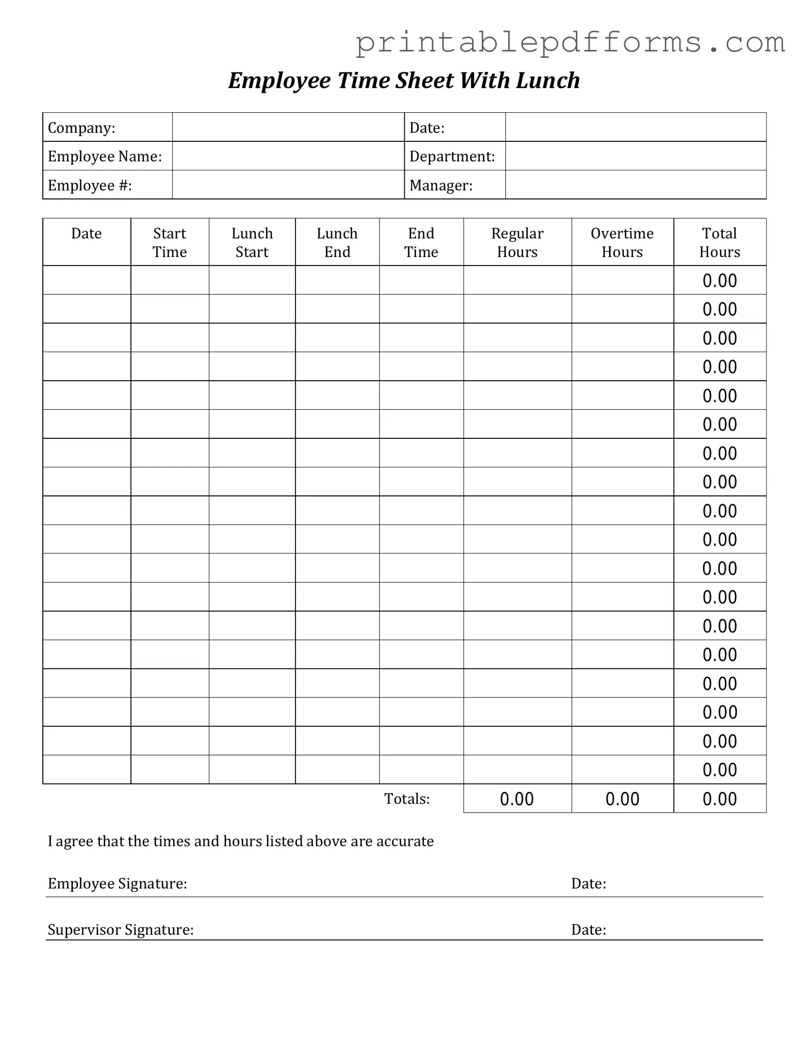 Fill a Valid Time Card Form